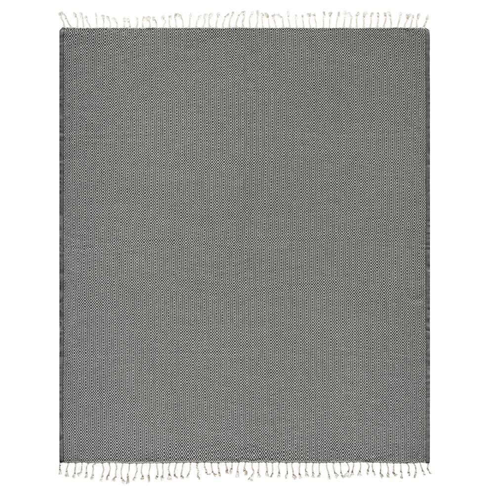 Black/White Diamond Turkish All-Natural Cotton Throw Blanket. Picture 1