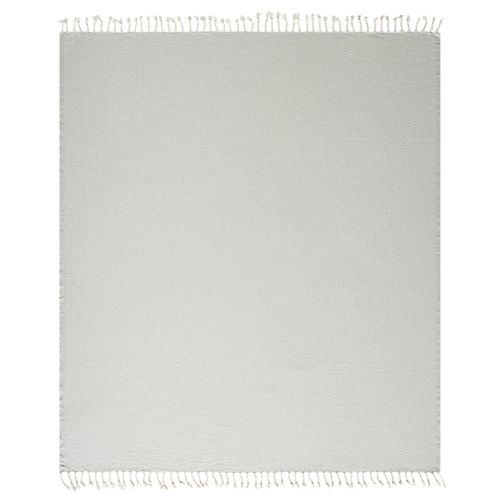 Grey/White Diamond Turkish All-Natural Cotton Throw Blanket. Picture 1