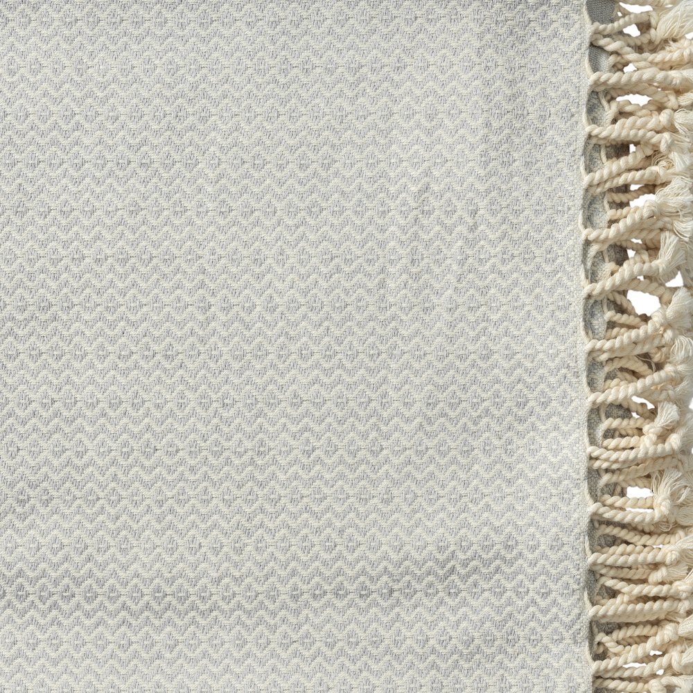 Grey/White Diamond Turkish All-Natural Cotton Throw Blanket. Picture 6