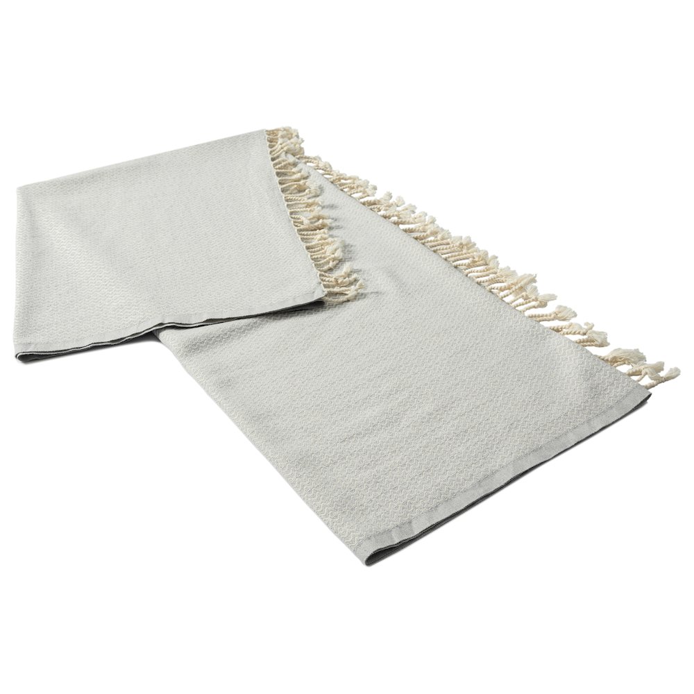 Grey/White Diamond Turkish All-Natural Cotton Throw Blanket. Picture 4