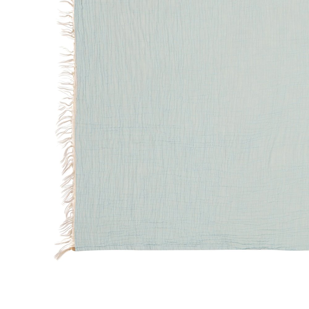 Sandy Farmhouse Solid Turkish Crinkled Cotton Throw Blanket with Fringe. Picture 5