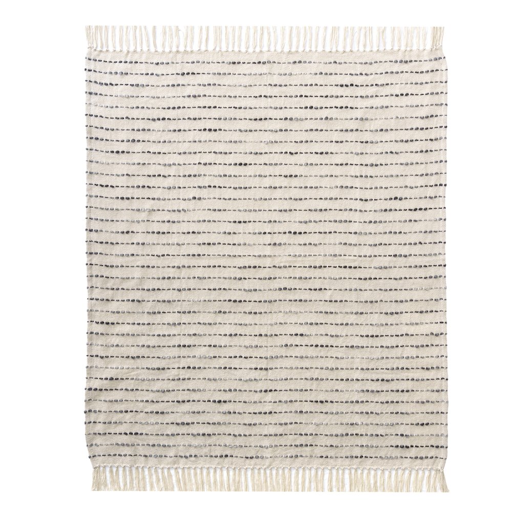 White/ Navy Striped Ombre Nautical Flatweave Throw Blanket. Picture 1