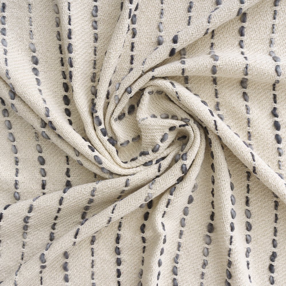 White/ Navy Striped Ombre Nautical Flatweave Throw Blanket. Picture 4