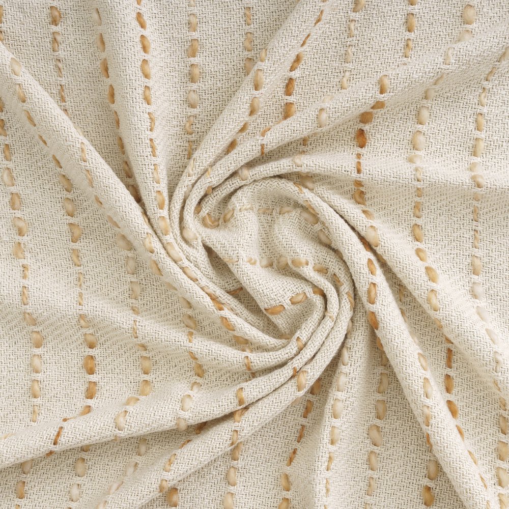 White/ Abobe Striped Ombre Farmhouse Flatweave Throw Blanket. Picture 4