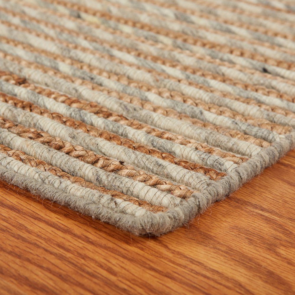 Silver and Jute Area Rug. Picture 4