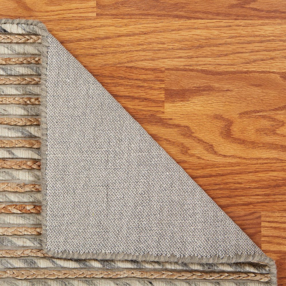 Silver and Jute Area Rug. Picture 6