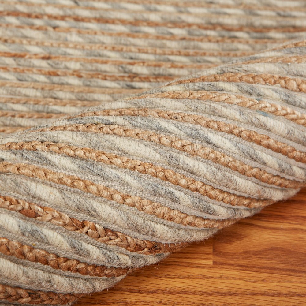 Silver and Jute Area Rug. Picture 8