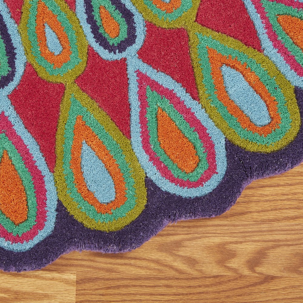 Pink Peacock Indoor Area Rug. Picture 5