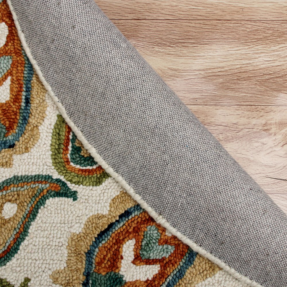 Multicolored Paisley Paradise Medallion Round Rug. Picture 6