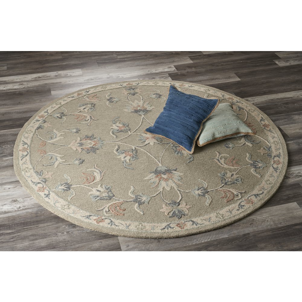 Mirroring Floral Bloom Area Rug 4'10" Round. Picture 2