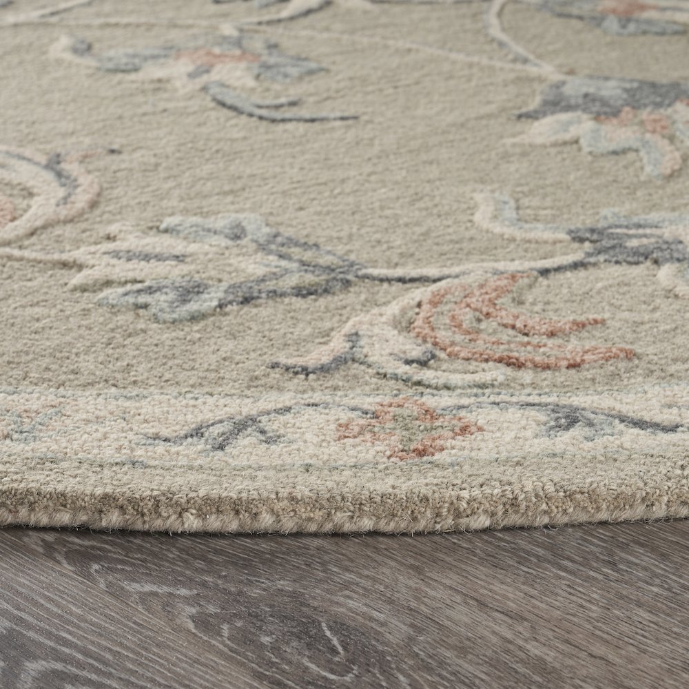 Mirroring Floral Bloom Area Rug 4'10" Round. Picture 3