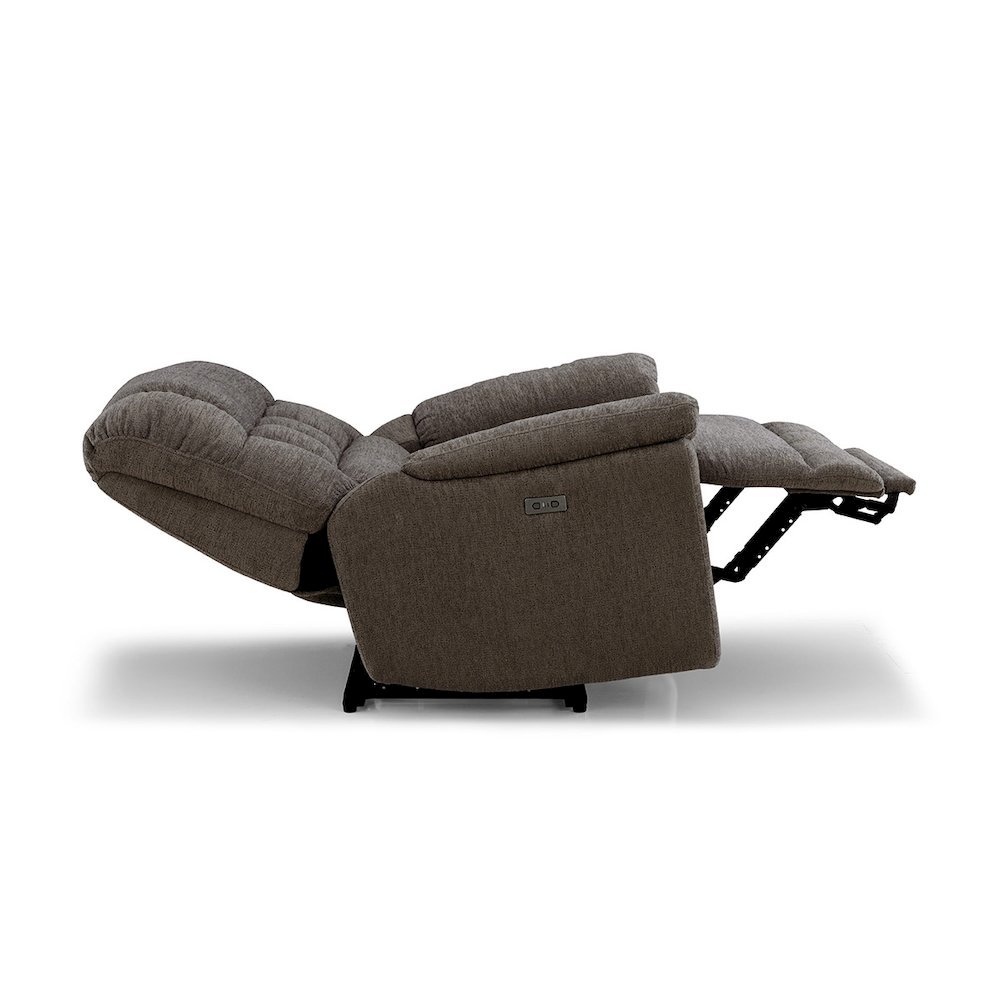 Brown Oversized Power Recliner Chair with Electric Recline, Wide Fabric Seat, USB Charging Port, Heavy-Duty Large Recliner. Picture 2