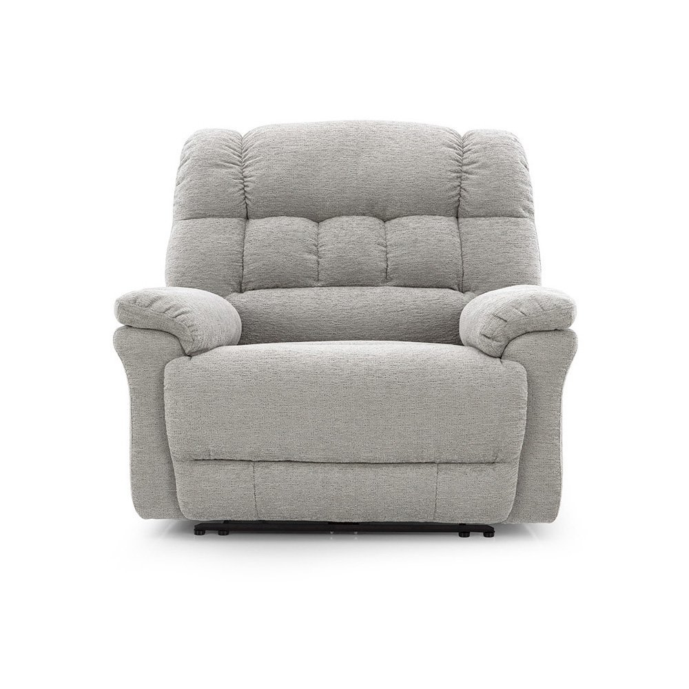 Light Gray Power Recliner Chair Oversized with Electric Recline and USB Port. Picture 6