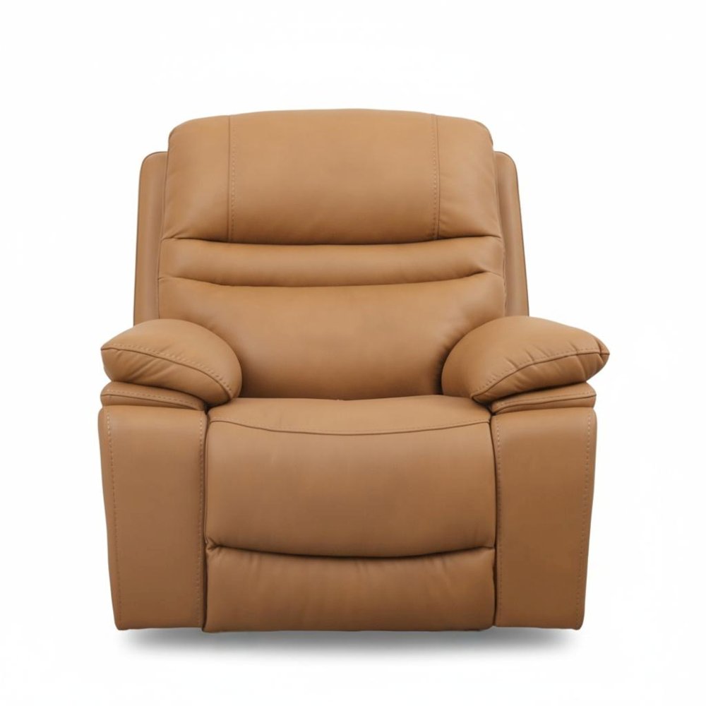 Leather Power Recliner Chair, Top Grain Upholstery, USB & USB-C, 360 lb Support. Picture 11