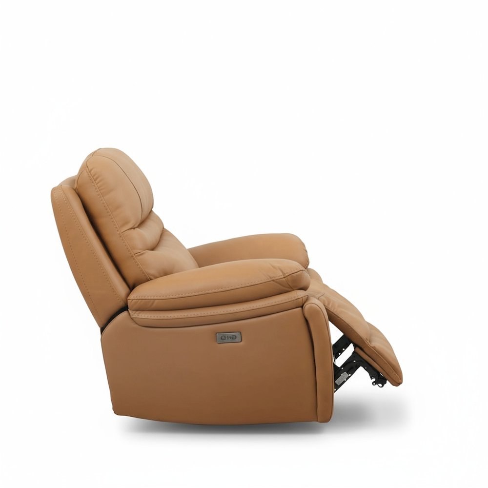 Leather Power Recliner Chair, Top Grain Upholstery, USB & USB-C, 360 lb Support. Picture 13