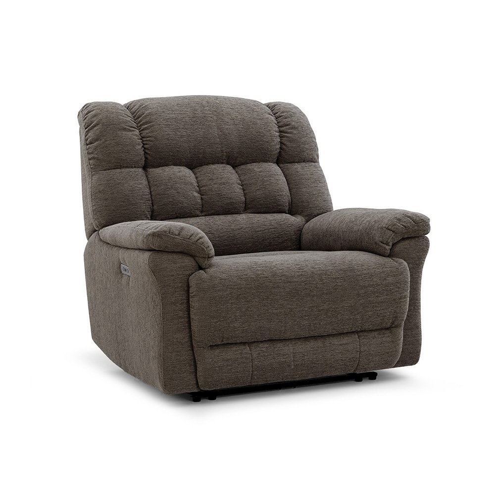 Brown Oversized Power Recliner Chair with Electric Recline, Wide Fabric Seat, USB Charging Port, Heavy-Duty Large Recliner. Picture 5