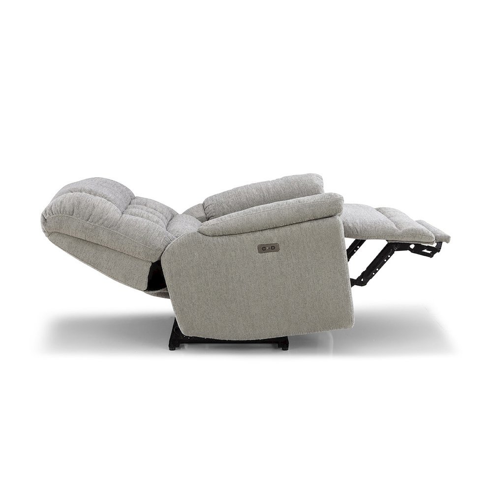 Light Gray Power Recliner Chair Oversized with Electric Recline and USB Port. Picture 3