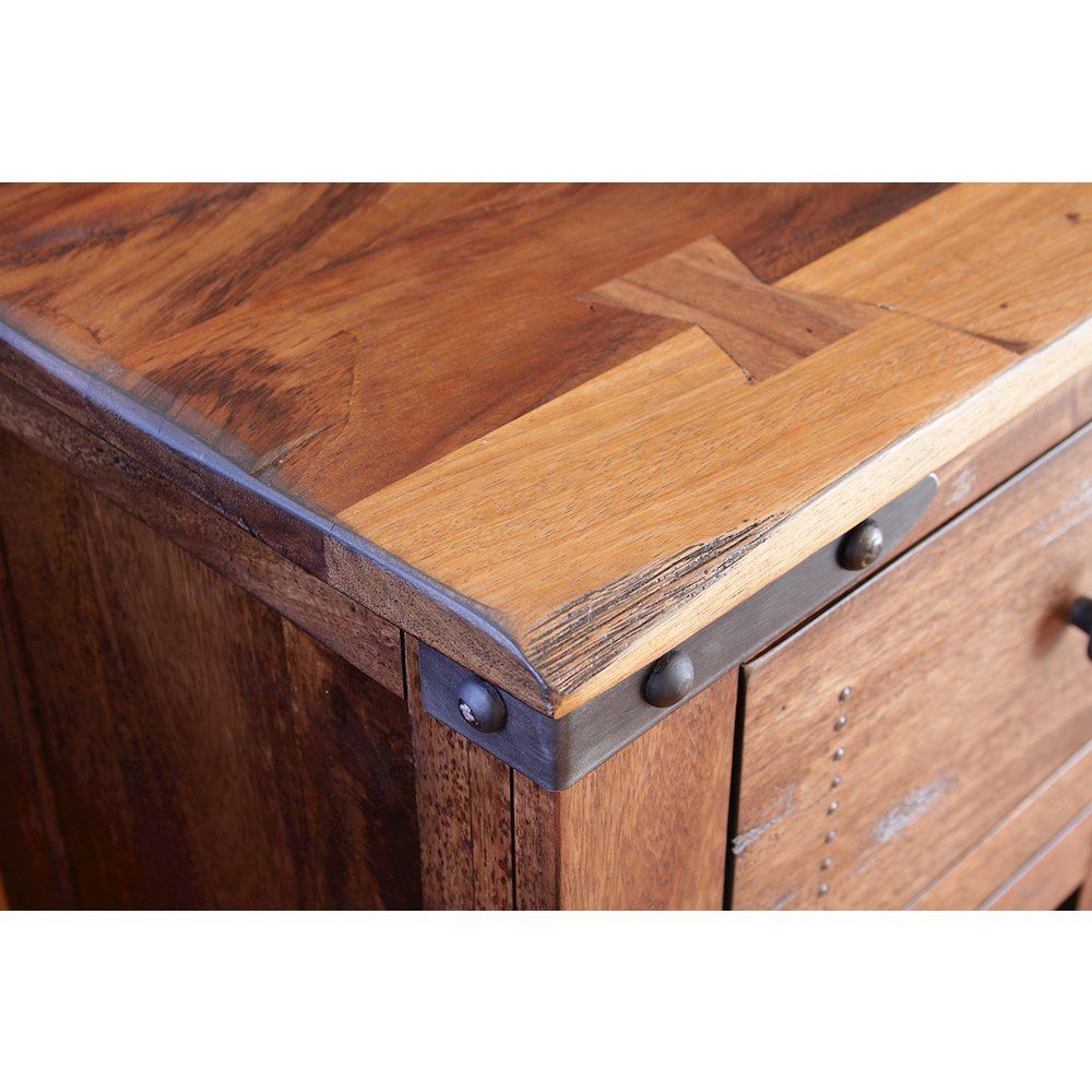 Parota 1 Drawer End Table, Cinnamon Brown. Picture 3