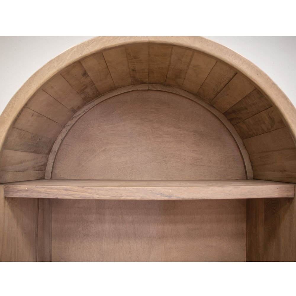 Natural Parota 5 Shelf Bookcase, Brown cappuccino. Picture 3