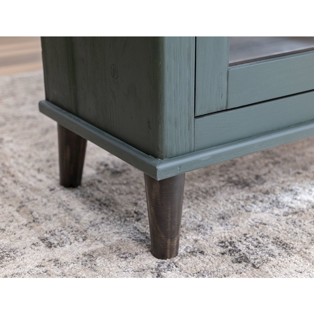 Genova 4 Glass Door Console, Forest Green. Picture 6