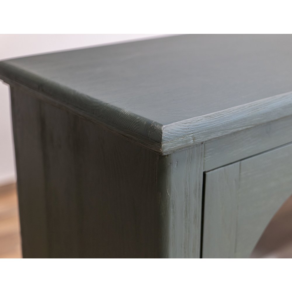 Genova 4 Glass Door Console, Forest Green. Picture 5