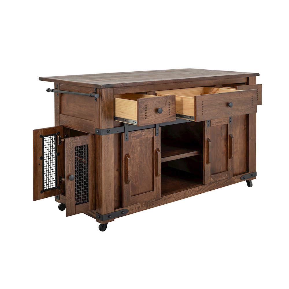 Parota Kitchen Island, Cinnamon Brown. Picture 2