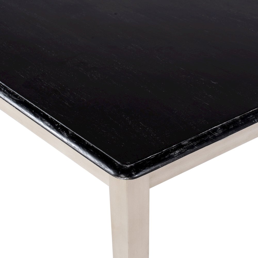 Shaker Rectangular Wood Dining Table - European Black Ash/Antique White. Picture 4