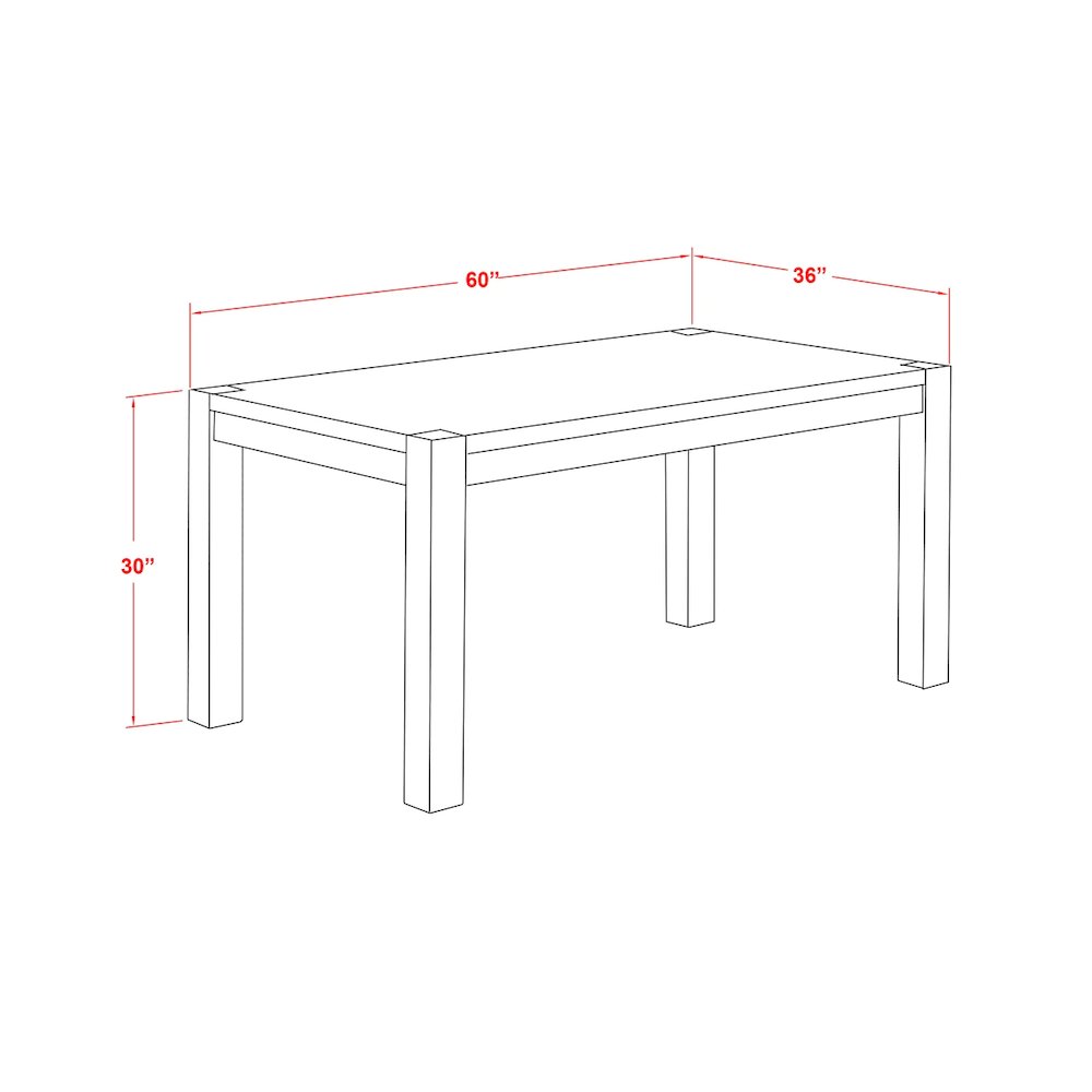 East West Furniture CNAB7-77-47 7Pc Dining Room Table Set Consists of a Rectangle Table and 6 Parson Chairs with Light Sable Color Linen Fabric, Medium Size Table with Full Back Chairs, Distressed Jac. Picture 3