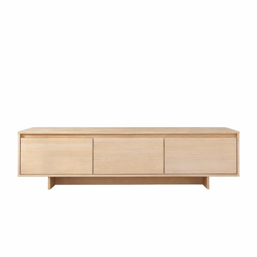 60-Inch Tv Stand With Storage, Natural Maple. Picture 1