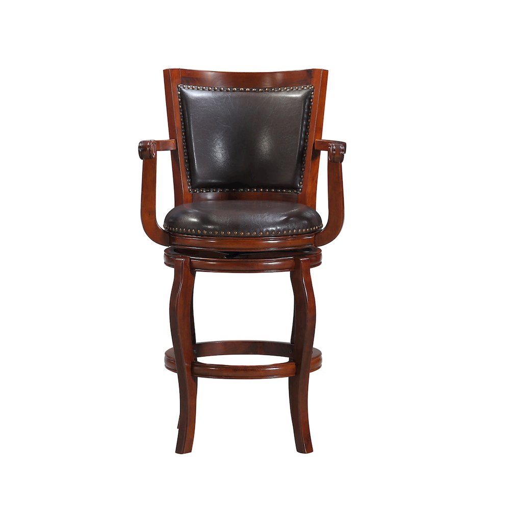 Jones Swivel Bar Stool - Brown/Cherry. Picture 2