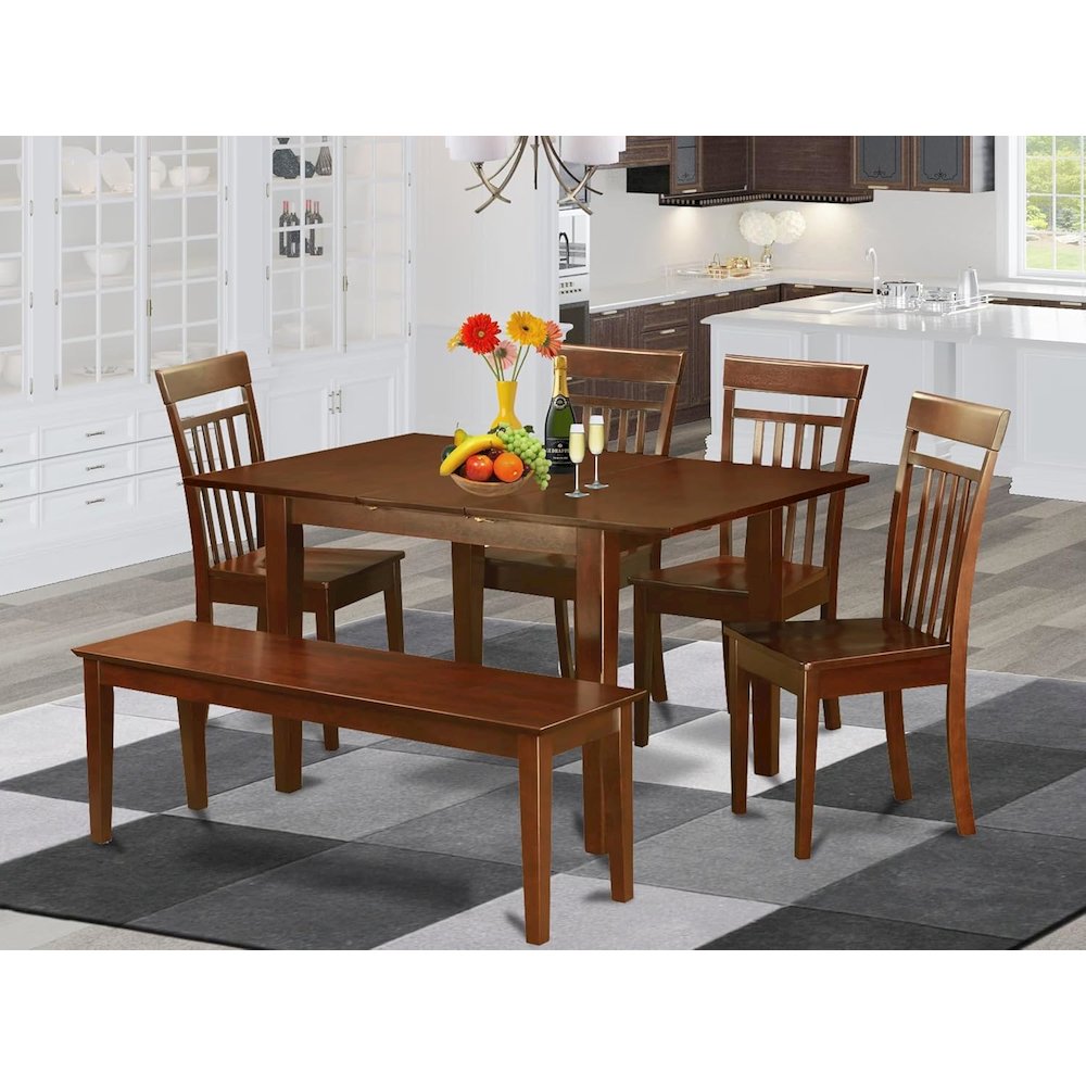 6-Pc  Dining  room  set  with  bench  -Tables  with  4  Dining  Chairs  and  Bench. Picture 2