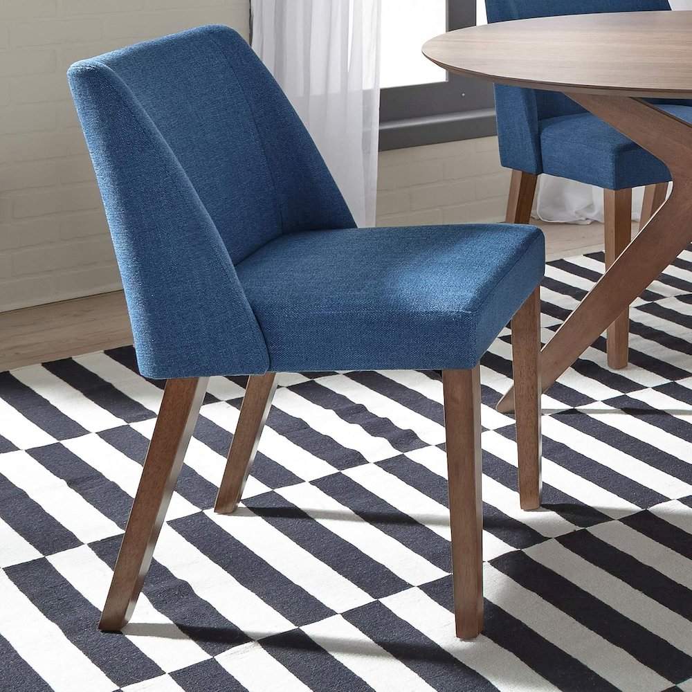 Space Savers Nido Chair - Blue (RTA)-Set of 2 in Satin Walnut. Picture 3