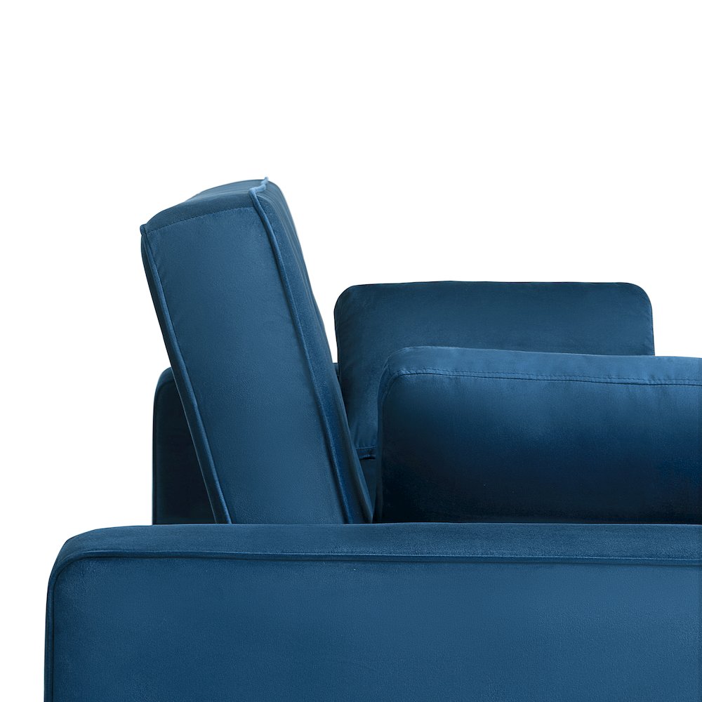 Augustine Full Convertible Loveseat Navy Blue. Picture 17
