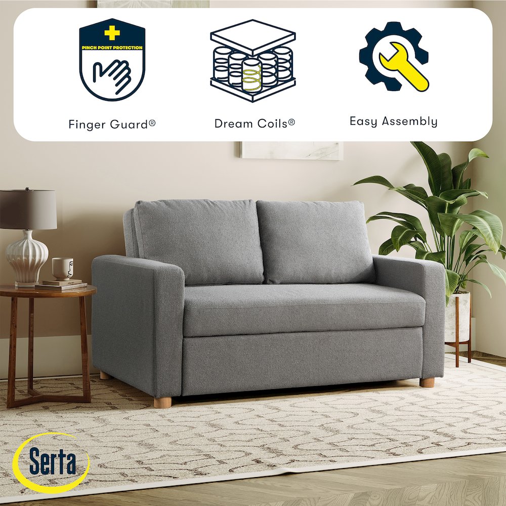 Tyler Convertible Sofa Grey Boucle. Picture 15