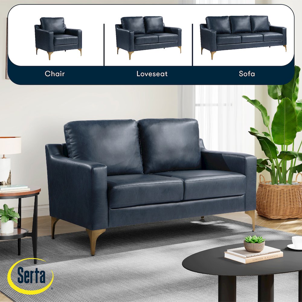 Fletcher Loveseat Navy. Picture 15