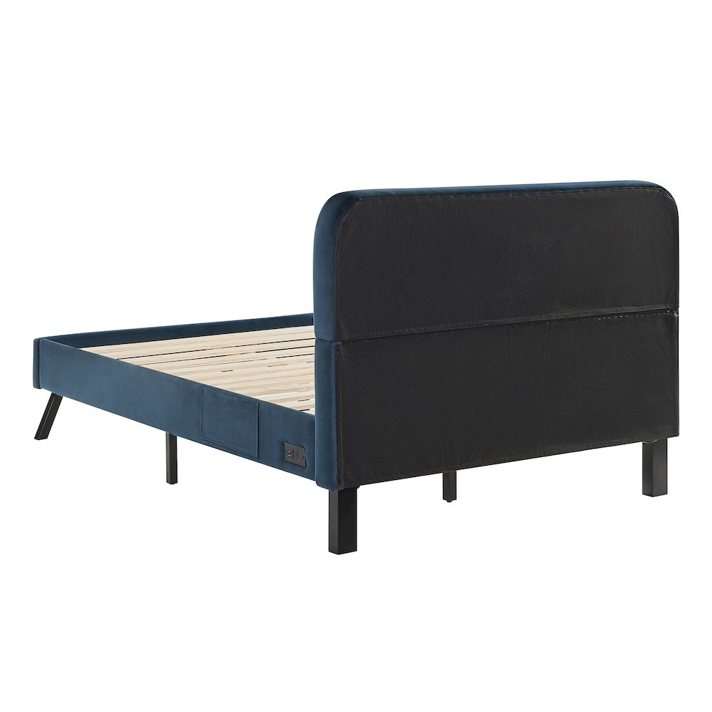Adaline Upholstered Bed Full Navy. Picture 6