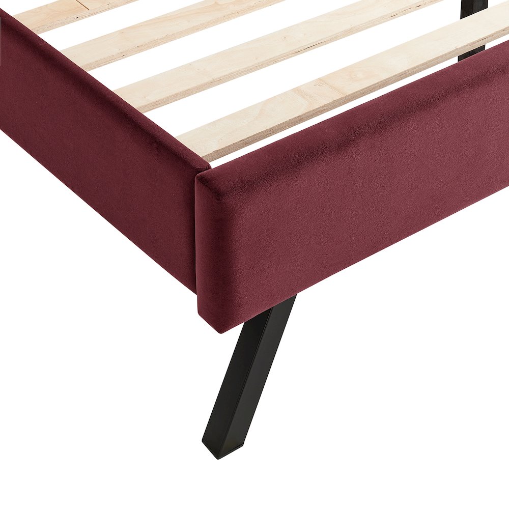 Adaline Upholstered Bed Full Burgundy. Picture 12