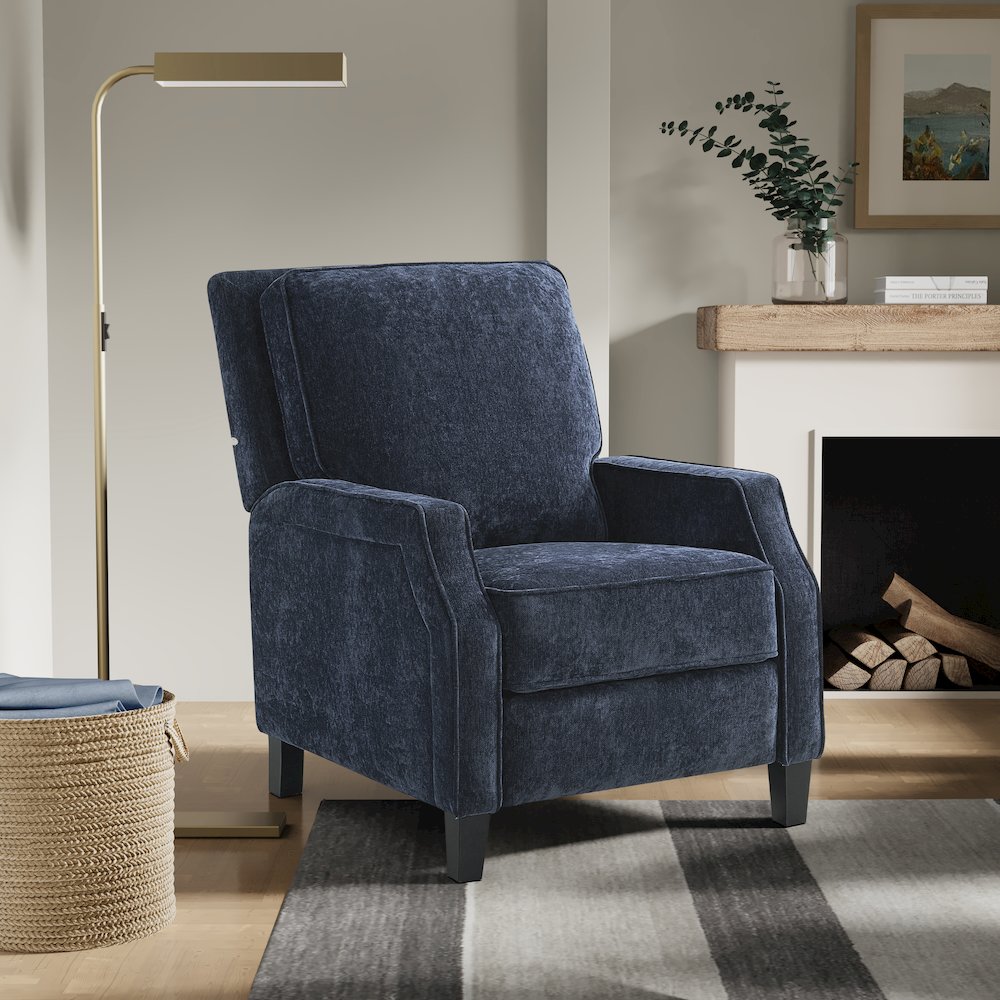 Shiloh Push Back Recliner Navy. Picture 2