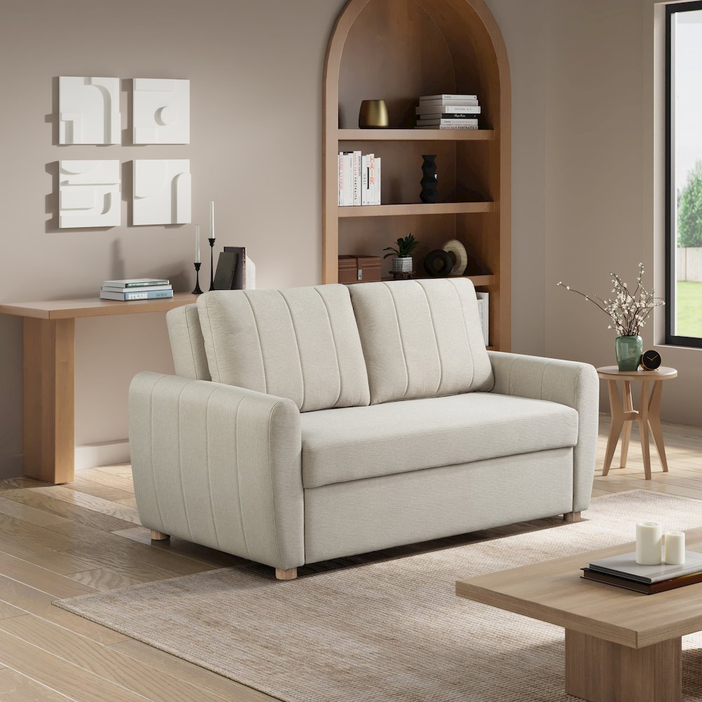 Galloway Convertible Loveseat Beige. Picture 2