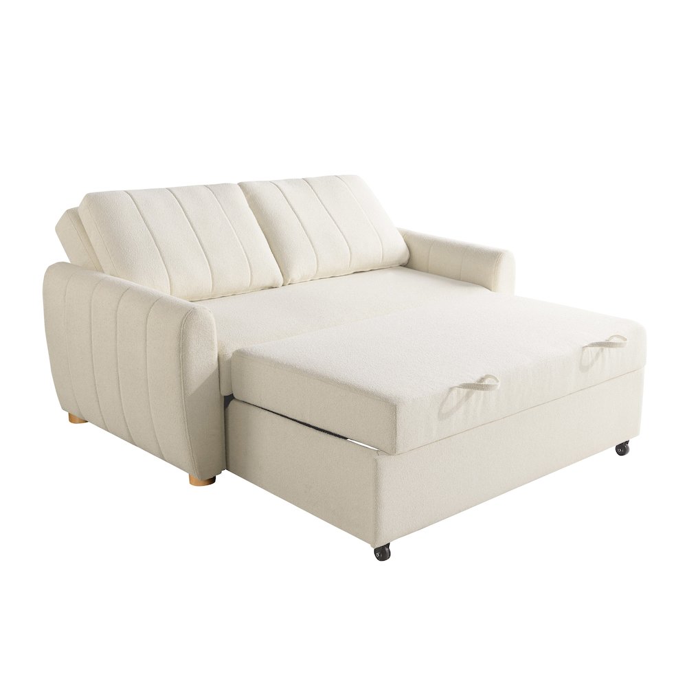 Galloway Convertible Loveseat Ivory. Picture 10