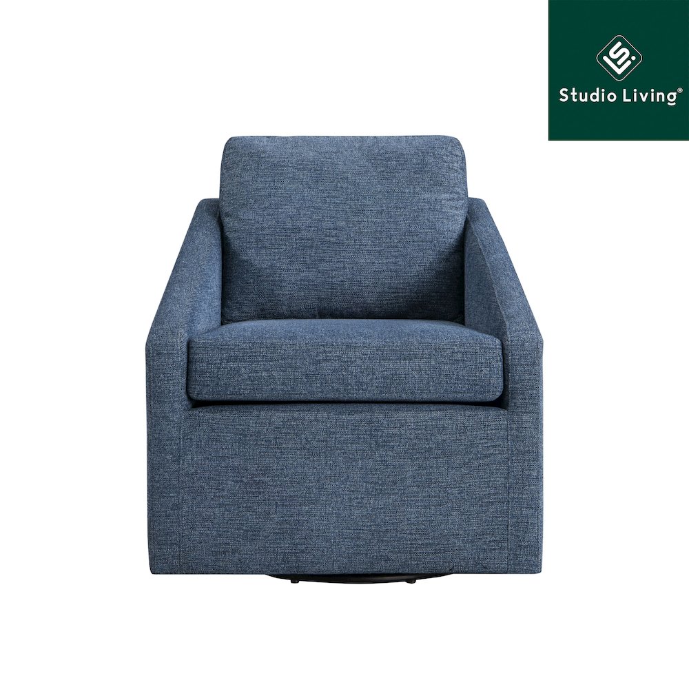 Halifax Swivel Accent Chair Blue. Picture 13