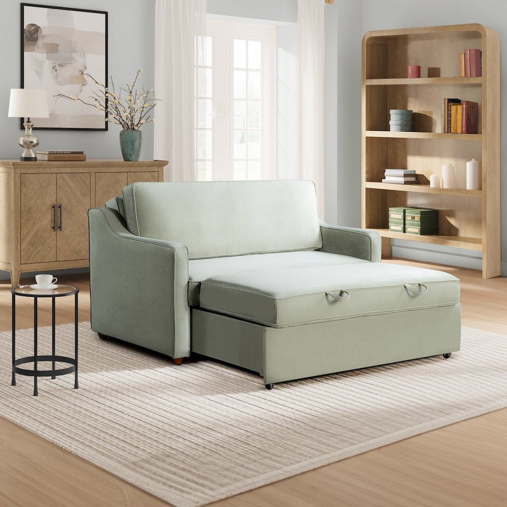 Delmar Convertible Loveseat Sage. Picture 4