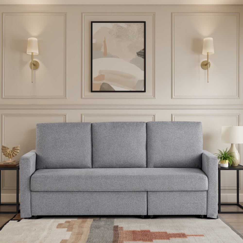Mia Convertible Sofa Light Gray. Picture 37