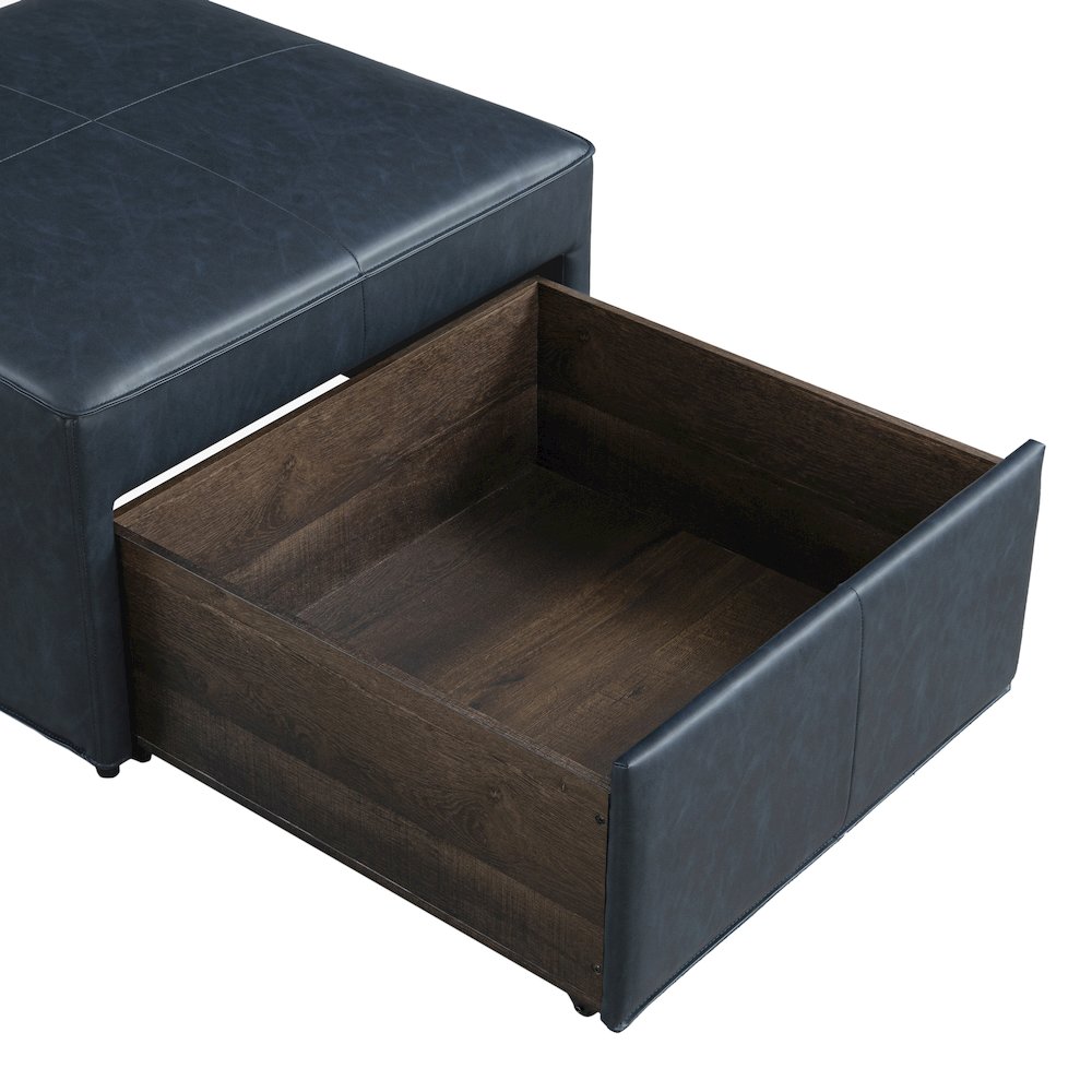 Hailey Storage Ottoman Navy. Picture 14