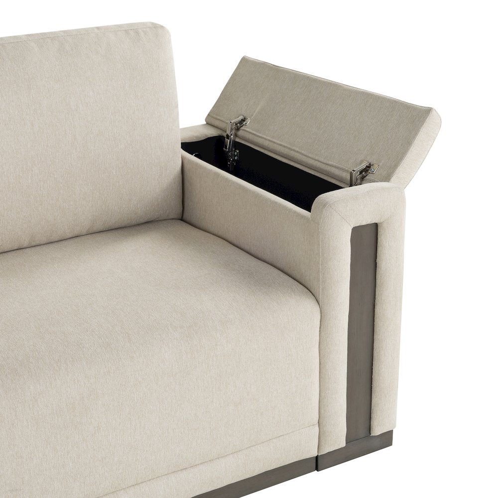 Riles Storage Sofa Beige. Picture 20