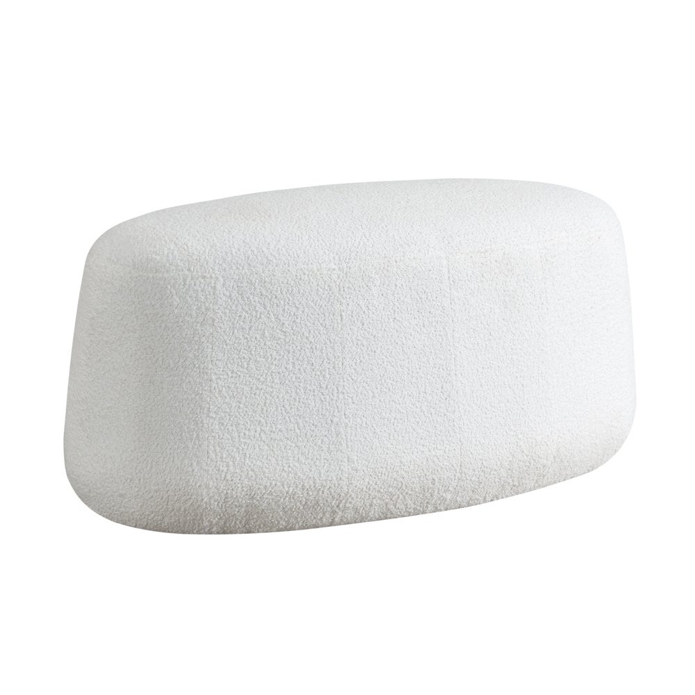 Kayden Upholstered Ottoman Large White. Picture 1