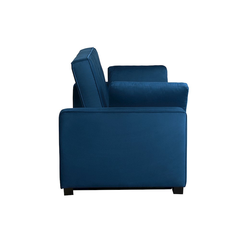 Augustine Full Convertible Loveseat Navy Blue. Picture 4