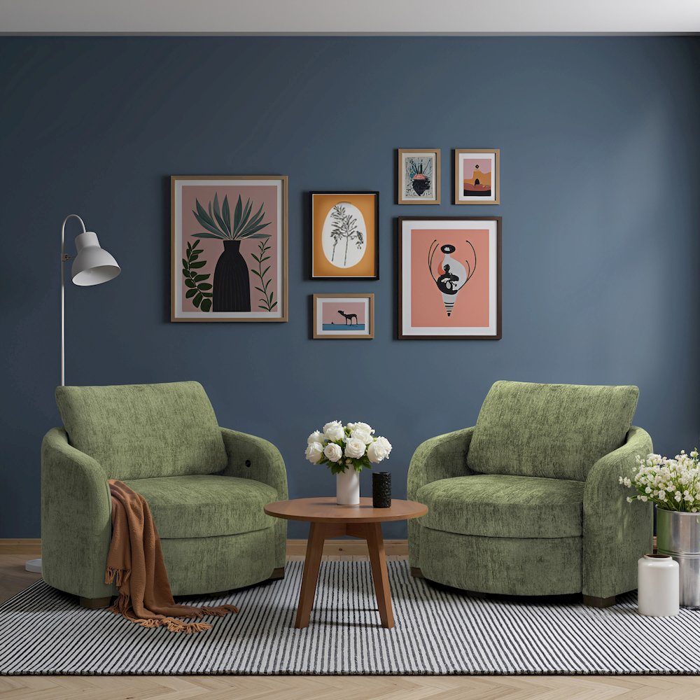 Manchester Accent Chair Large Olive. Picture 2