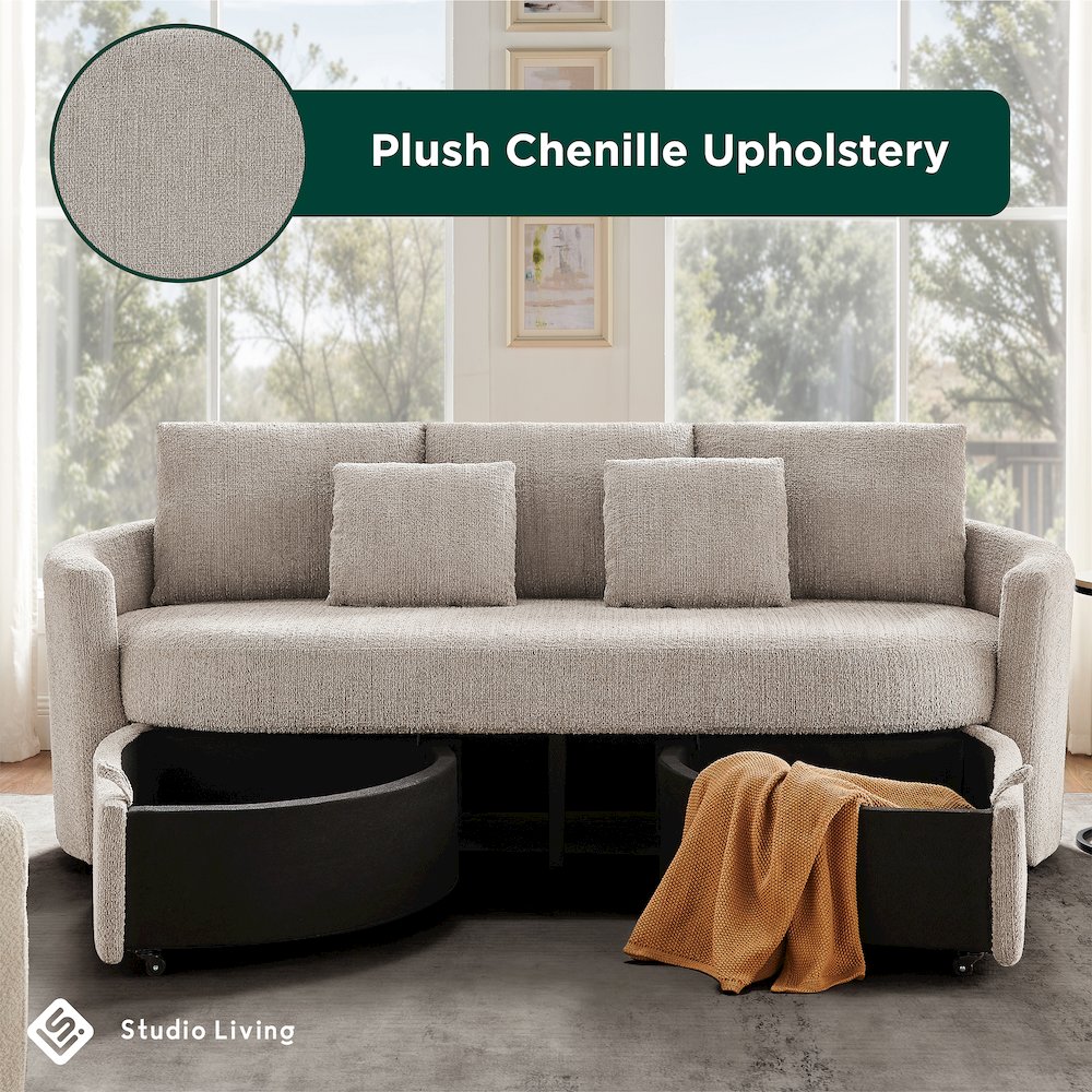 Beckett Storage Sofa Taupe. Picture 2