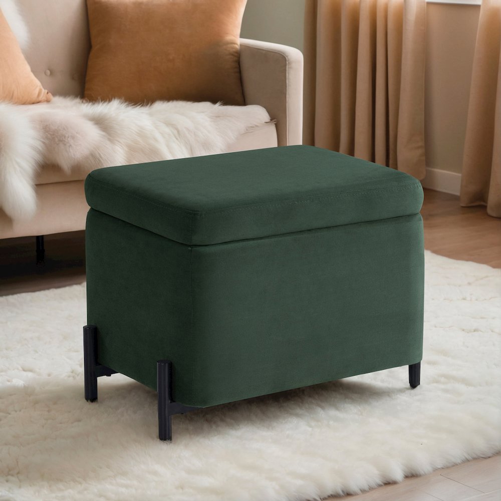 Kona Storage Ottoman Small Green. Picture 2